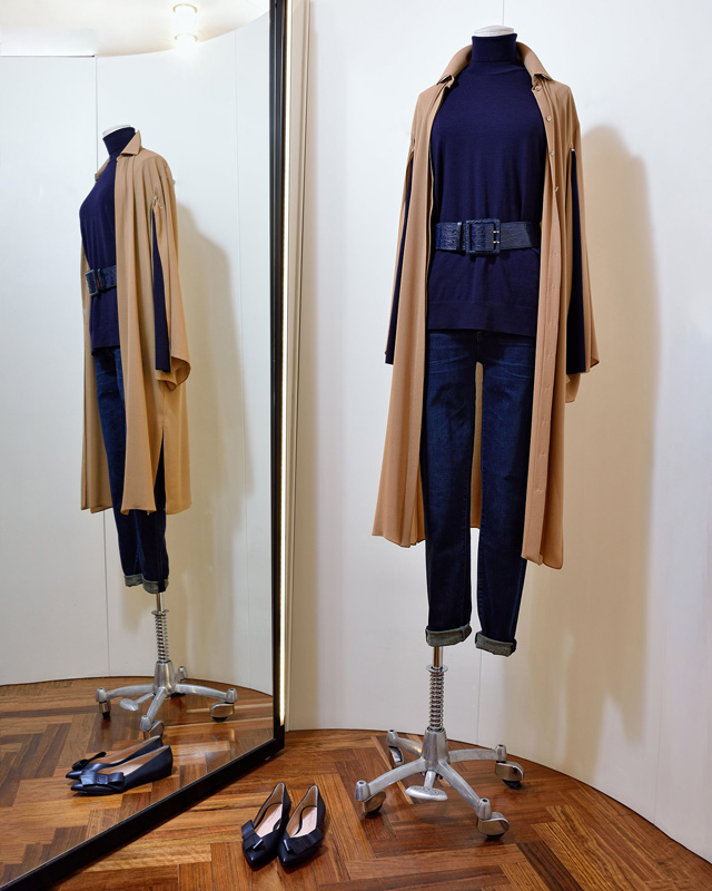 Pullover de Malo, 100%lana virgin Jeans de Citizens of Humanity, 98% algodón, 25 elastán. Vestido de Michael Kors Collection, 100% seda. HECHO EN ITALIA y USA