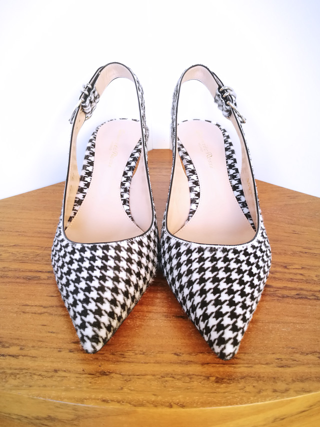 GianvitoRossi estampado pata de gallo, color blanco y negro - Moda 2018 2019