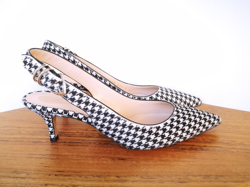 Gianvito Rossi estampado pata de gallo, color blanco y negro - Moda 2018 2019