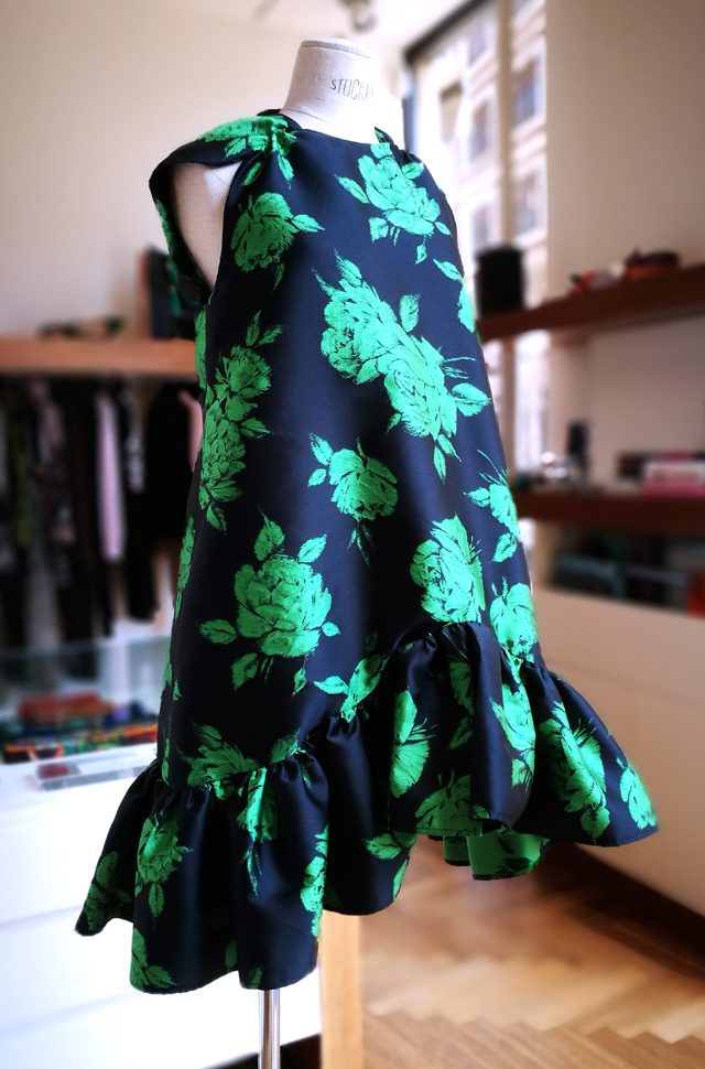 Vestido MSGM de Mássimo Giorgetti azul estampado verde - PATOS Valencia