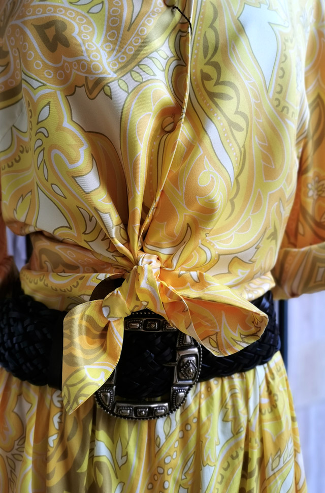 Conjunto ETRO falda y camisa amarillos primavera verano 2021 - PATOS Valencia